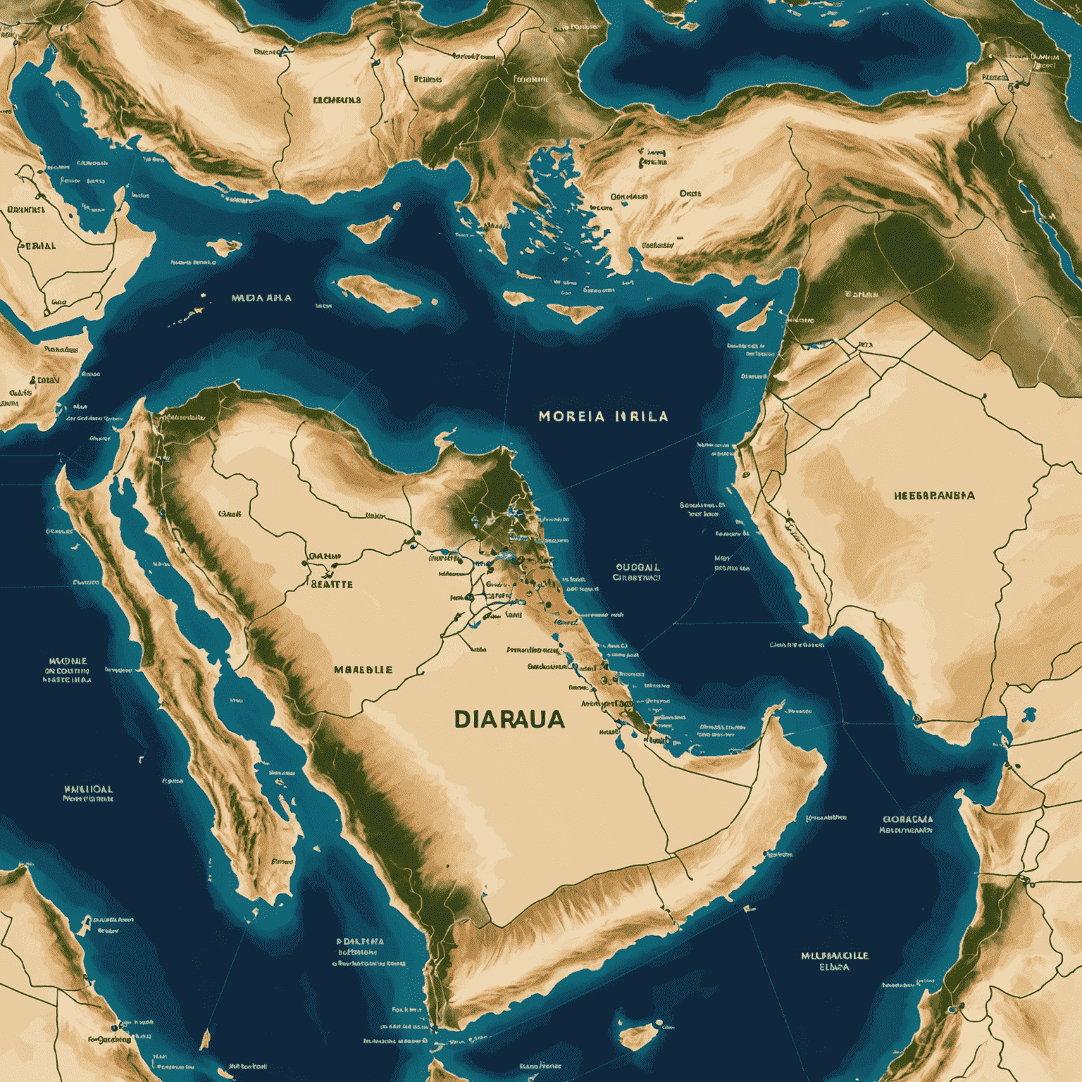 خريطة الإمارات العربية المتحدة توضح التغطية الموسعة لشبكات الهاتف المحمول